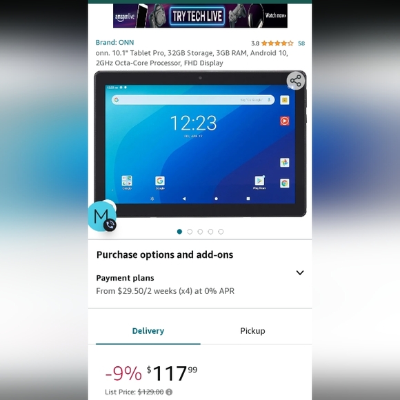 Onn. 10.1" Tablet, 32 GB, Android 11 - Picture 5 of 5